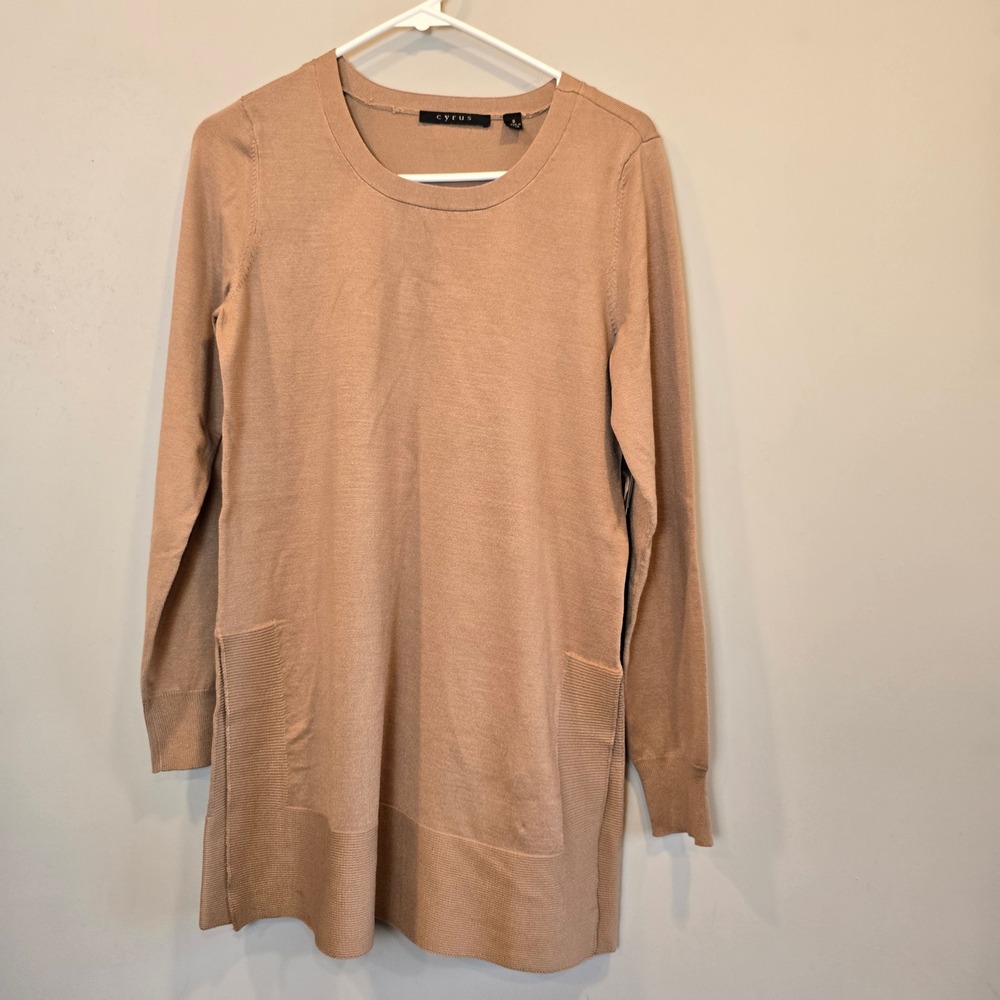 Cyrus Sweater Womens Small Tan NWT Long Sleeve Pullover